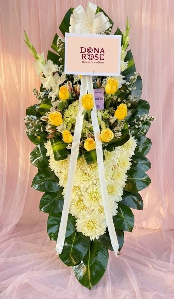 Lágrima fúnebre rosas amarillas de piso “Consuelo”
