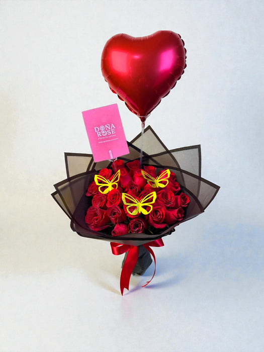 Ramo buchón de 24 rosas rojas "Verónica"