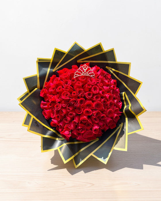 Ramo buchón de 100 rosas rojas "Doña"