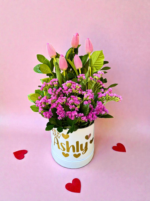 Box de 5 tulipanes "Romance"