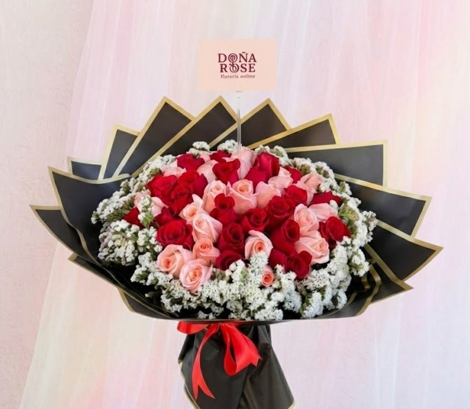 Ramo Buchón de Rosas rojas y Rosadas “Verónica”