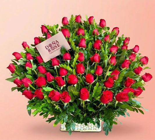 Canasta de 50 Rosas Rojas “Love you”