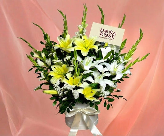 Arreglo de Lirios y Gladiolos “Esperanza Eterna”