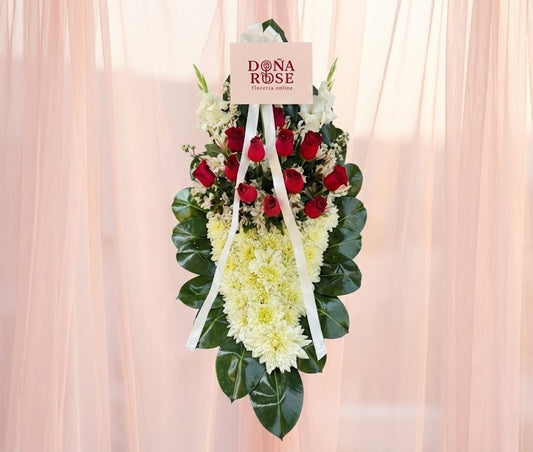 Lágrima fúnebre rosas rojas de piso “Luz y esperanza”