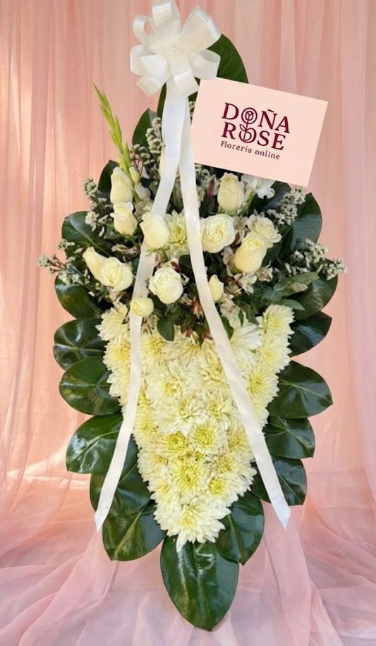 Lágrima fúnebre rosas blancas de piso “Amistad eterna”