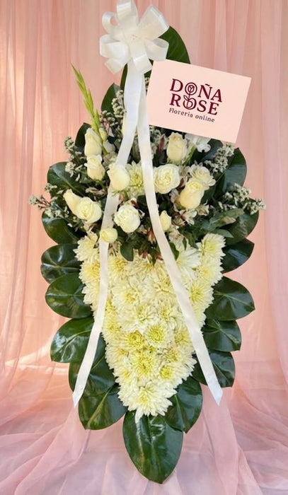 Lágrima fúnebre rosas blancas de piso “Amistad eterna”