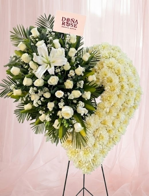 Corona Funebre modelo corazón “Paz celestial”