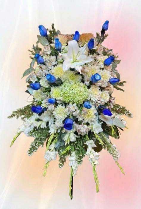 Mango Fúnebre de Rosas Azules “Cielo Eterno”