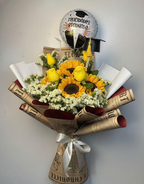 Ramo de Flores Amarillas “Felicidades Graduado”