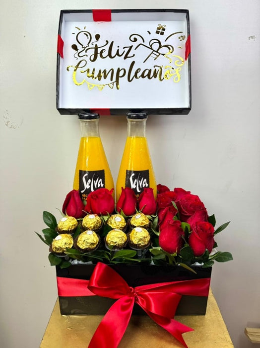 Caja Premium de Rosas Rojas y Ferrero Rocher “Anita”