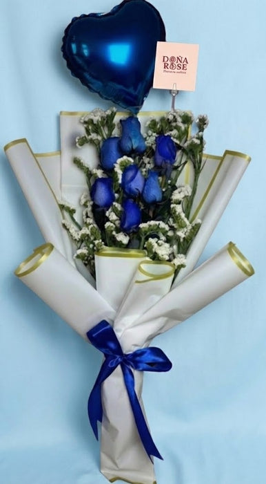 Ramo de 7 Rosas Azules “Blue Men”